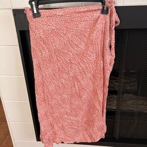 Pink Patterned Wrap Skirt